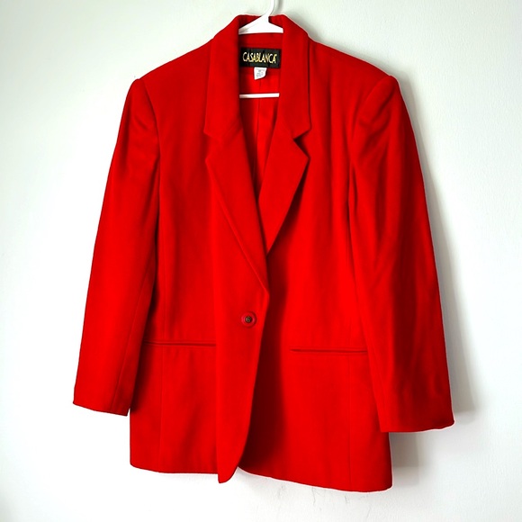 Casablanca Jackets & Blazers - Casablanca Red Wool/Cashmere blend size 10